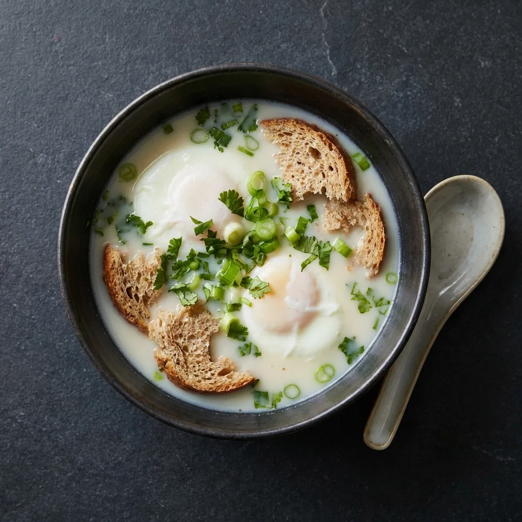 Changua ligera con leche descremada y un solo huevo
